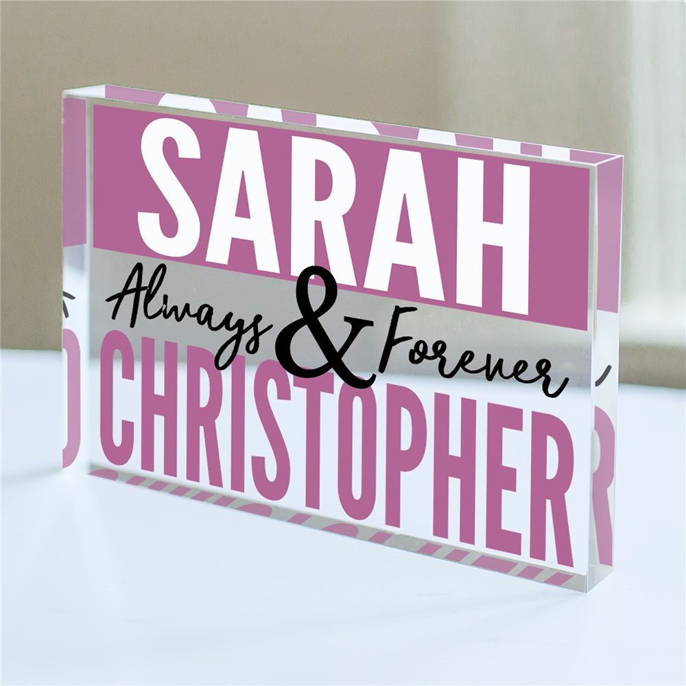 Personalized Always and Forever Acrylic Keepsake | Personalized Valentine's Day Gifts For Him