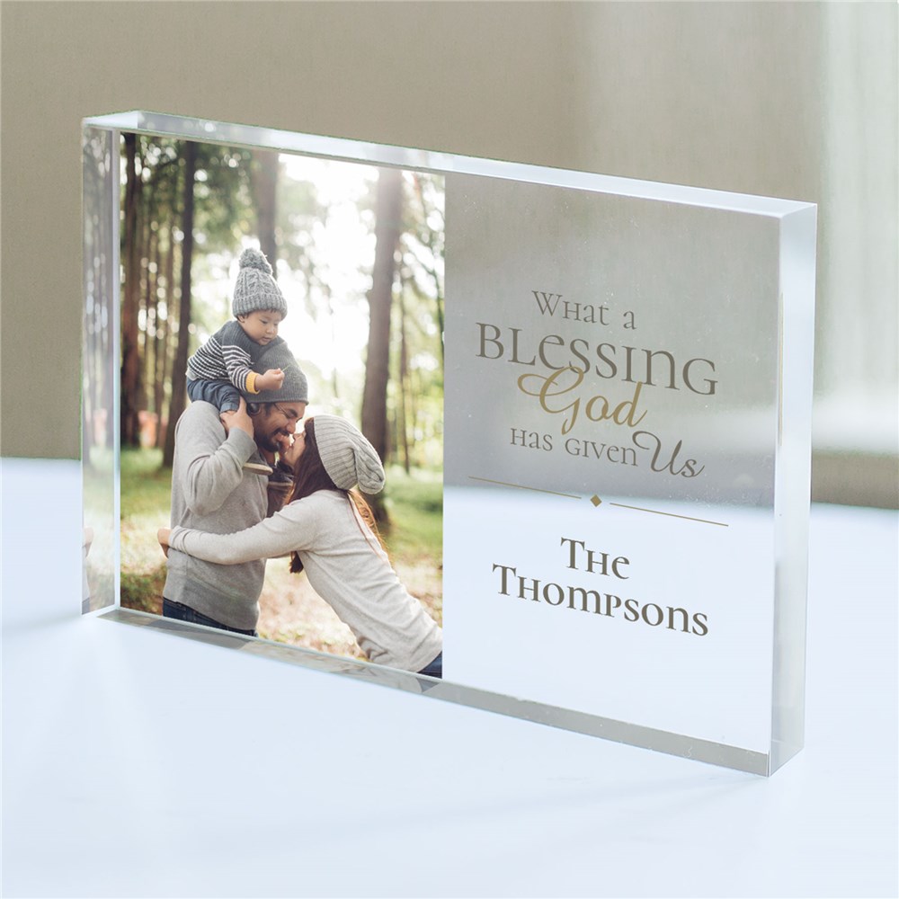 Personalized What a Blessing Has Given Us Acrylic Keepsake | Photo Gifts