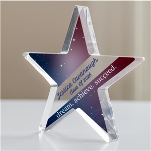 Personalized Dream.Achieve.Succeed Acrylic Star Keepsake | Personalized Graduation Keepsakes