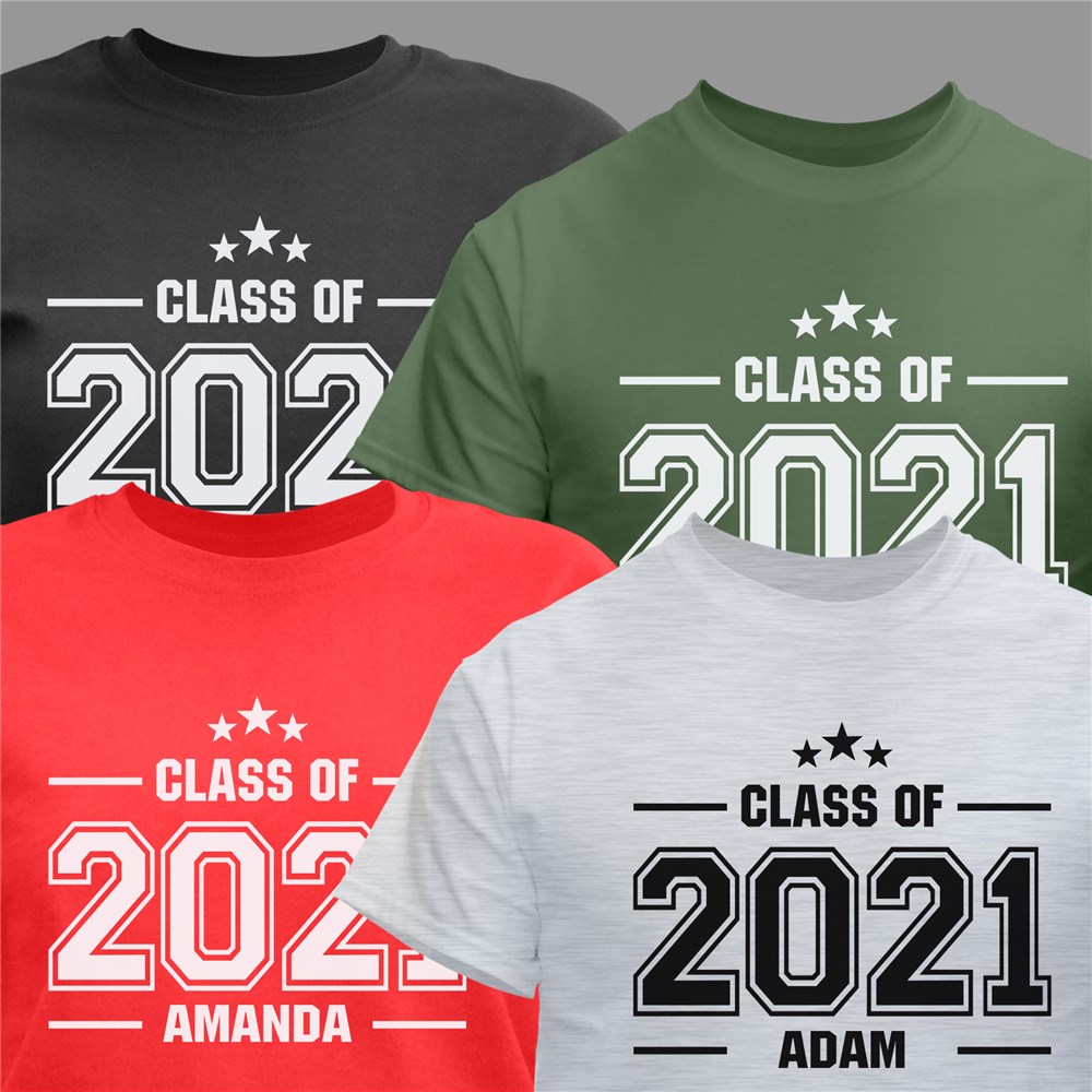 Personalized Stars Class of T-Shirt | Personalized Graduation Shirts