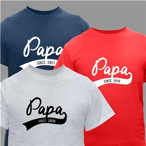 Personalized Papa Since T-Shirt | Personalized Shirts For Grandpa