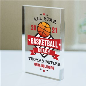 Personalized All Star Acrylic Keepsake | Personalized Coach Gifts