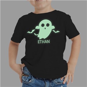 Glow In The Dark Ghost Personalized T-Shirt | Glow In The Dark Halloween Shirt For Kids