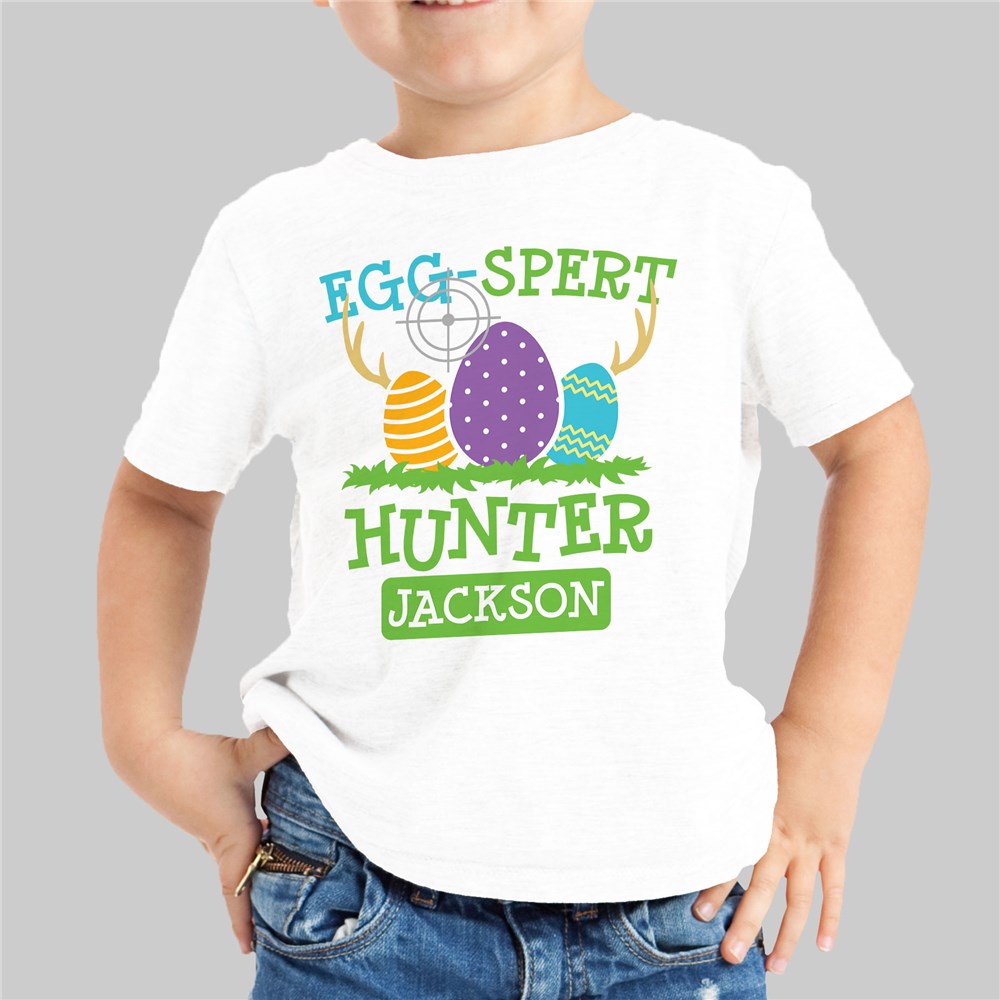 Eggspert Hunter Personalized White Youth T-Shirt 314257X