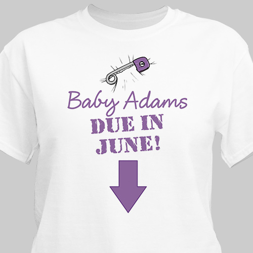 Due in... Maternity Personalized T-Shirt | Personalized T-shirts