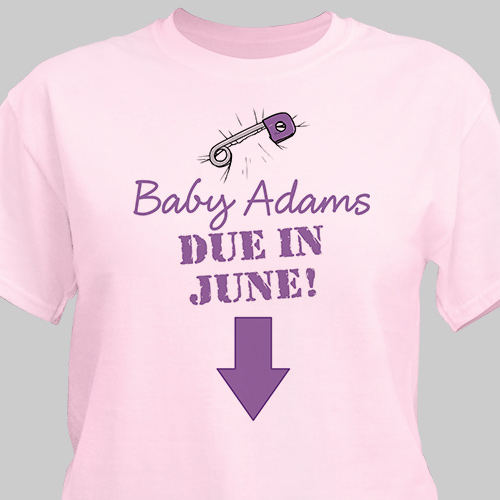 Due in... Maternity Personalized T-Shirt | Personalized T-shirts