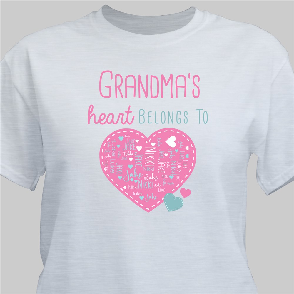 Personalized Grandma Shirt | My Heart Belongs To Gifts