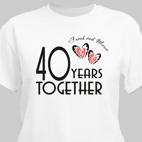 Years Together Personalized Anniversary Tshirt GiftsForYouNow
