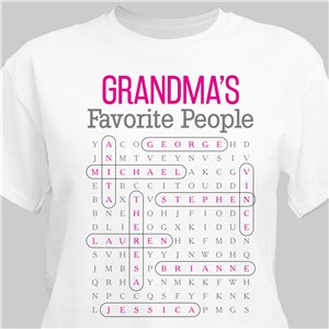 Favorite People Word Search T-Shirt | Personalized Word-Search Apparel