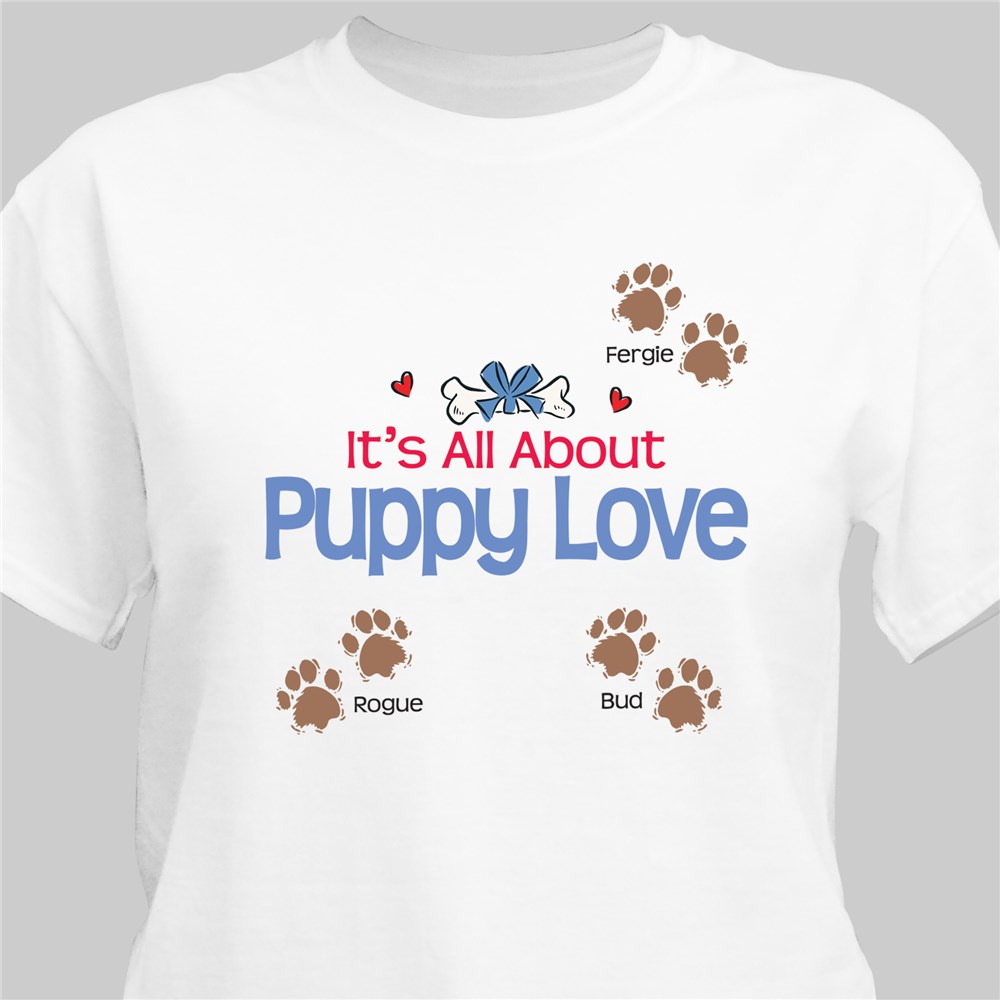 It's All About Puppy Love Personalized Pet T-shirt