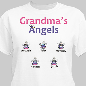 Little Angels Personalized printed Shirt - White - Medium (Mens 38/40- Ladies 10/12) by Gifts For You Now