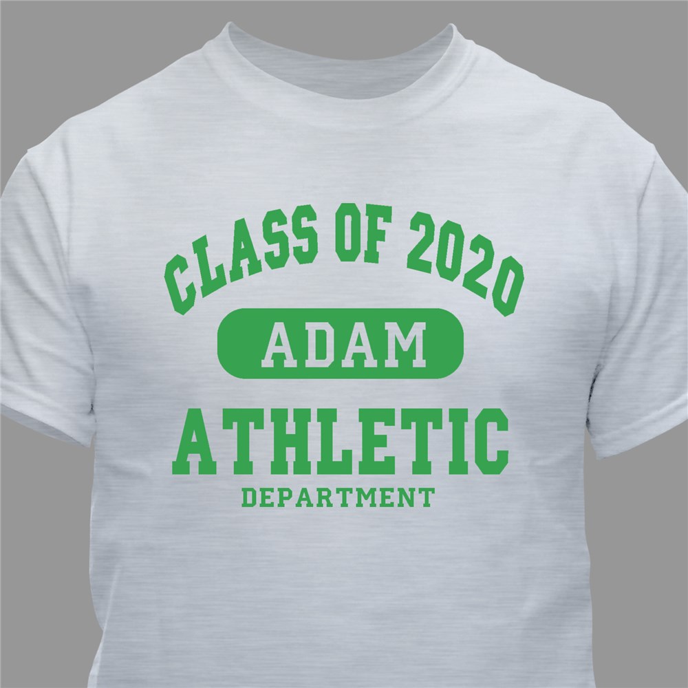 Any Year Class of Athletic Graduation Personalized TShirt GiftsForYouNow