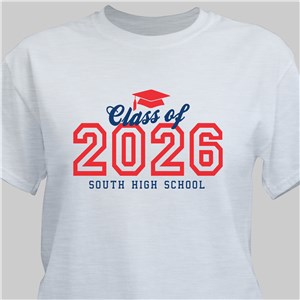 Personalized Class of Grad Cap T-Shirt