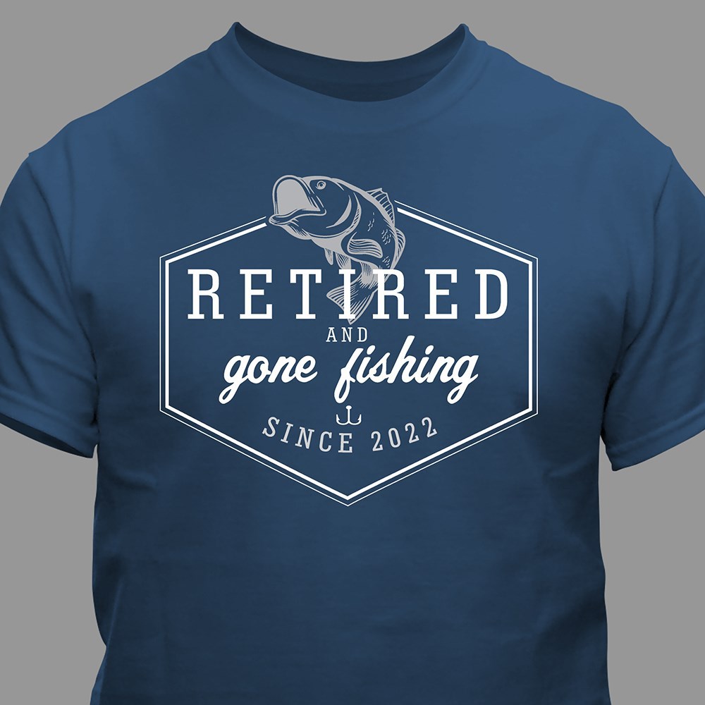 Personalized Retired and Gone Fishing T-Shirt