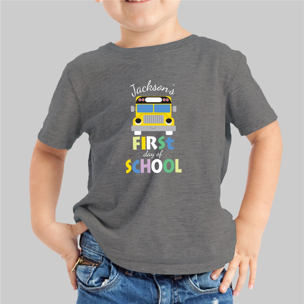 Personalized First Day School Bus Youth T-Shirt