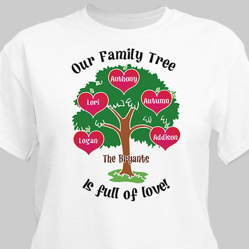 Our Family Tree Personalized TShirt GiftsForYouNow