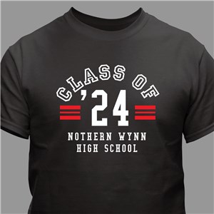 Personalized Class of Graduation T-Shirt with School Name