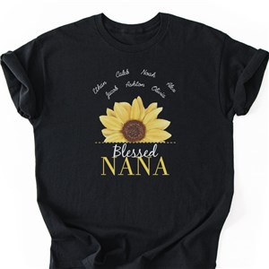 Personalized Blessed Nana Sunflower T-Shirt