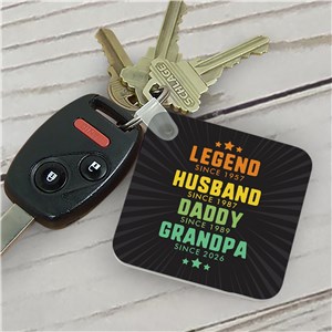 Personalized Legend Husband Dad Grandpa Keychain