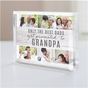 Personalized Best Dads Get Promoted to Grandpa Acrylic Keepsake