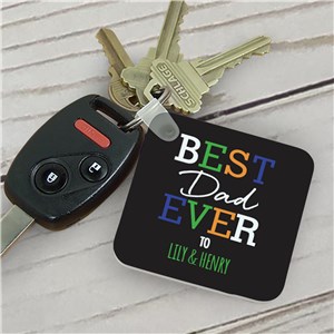 Personalized Best Dad Ever Keychain