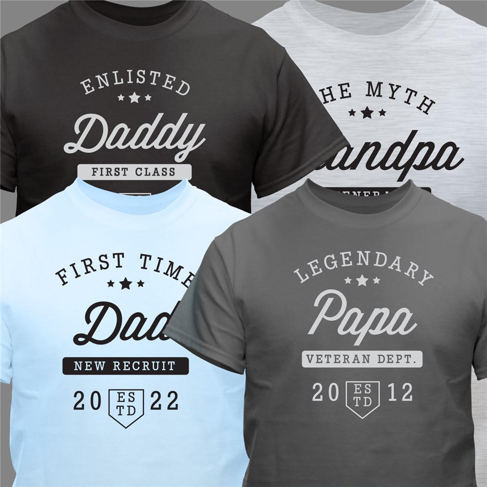 T-Shirt for Dad or Grandpa with Customized Text and Year
