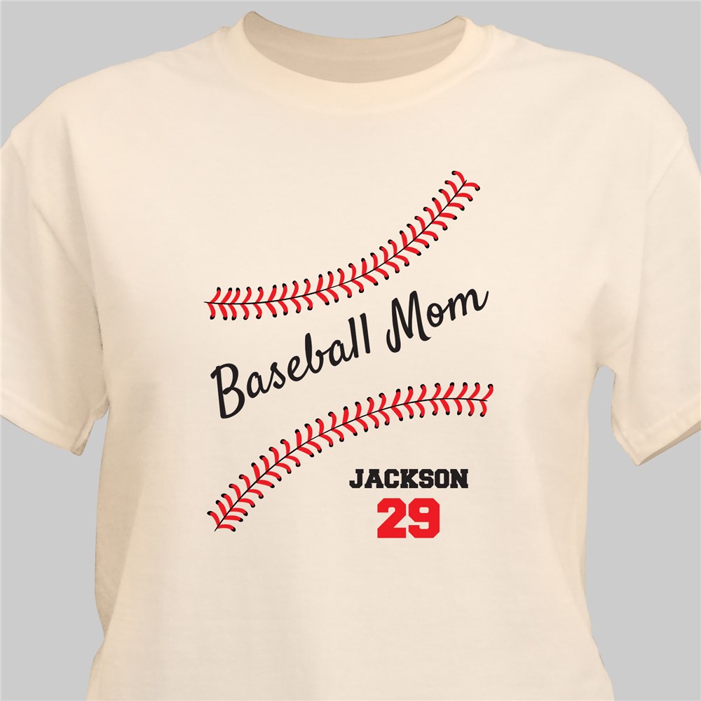 Personalized Baseball Mom T-Shirt