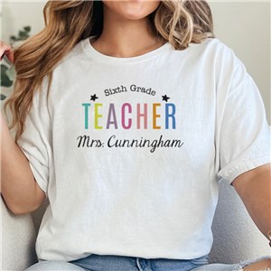 Personalized Teacher Grade Stars T-Shirt