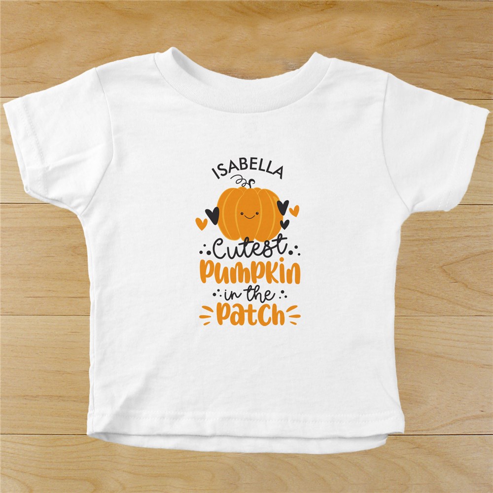 Personalized Cutest Pumpkin in the Patch Toddler & Kids' T-Shirt
