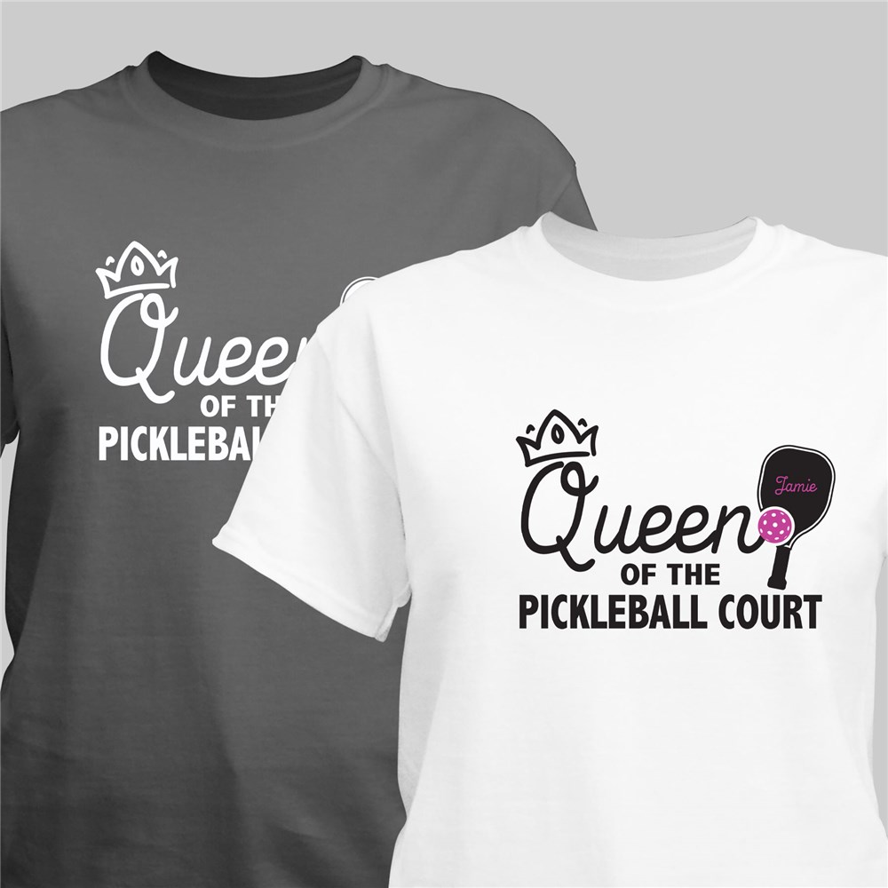 Personalized Queen of the Pickleball Court T-Shirt