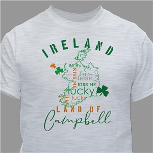320884X Personalized Ireland Land of Word Art T-Shirt
