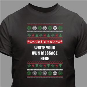Ugly Christmas Sweater T-Shirt With Custom Text