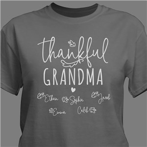Thankful Grandma T-Shirt with Grandkids' Names