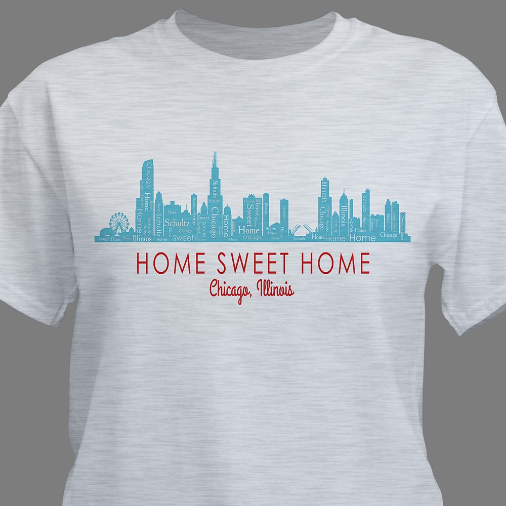 Personalized Chicago Skyline Word Art T-Shirt 321911X