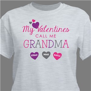 My Valentines Call Me Grandma Personalized T-Shirt