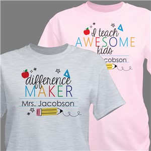 Personalized Colorful Teacher T-Shirt 322047X
