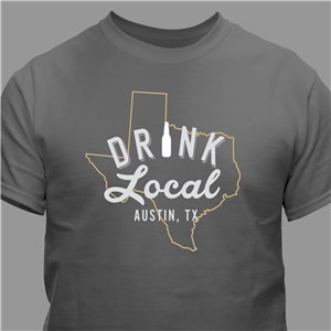 Personalized Drink Local State Outline T-Shirt 322093X