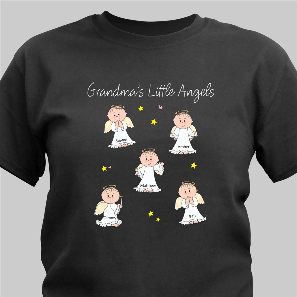 Little Angels Personalized T-Shirt | Personalized Grandma Shirts