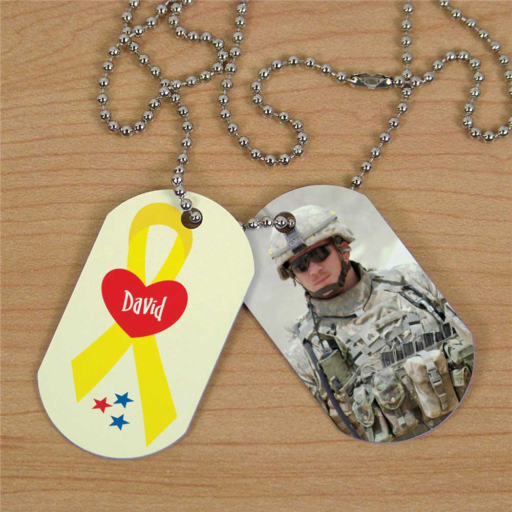 Department of the Army Dog Tag Engraved Pendant - Gold