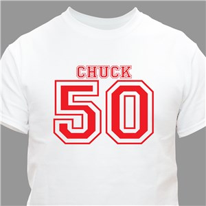 Sports Personalized 50th Birthday T-Shirt | Personalized T-shirts