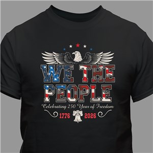 We The People 250 Years of Freedom Patriotic Black T-Shirt 324561X