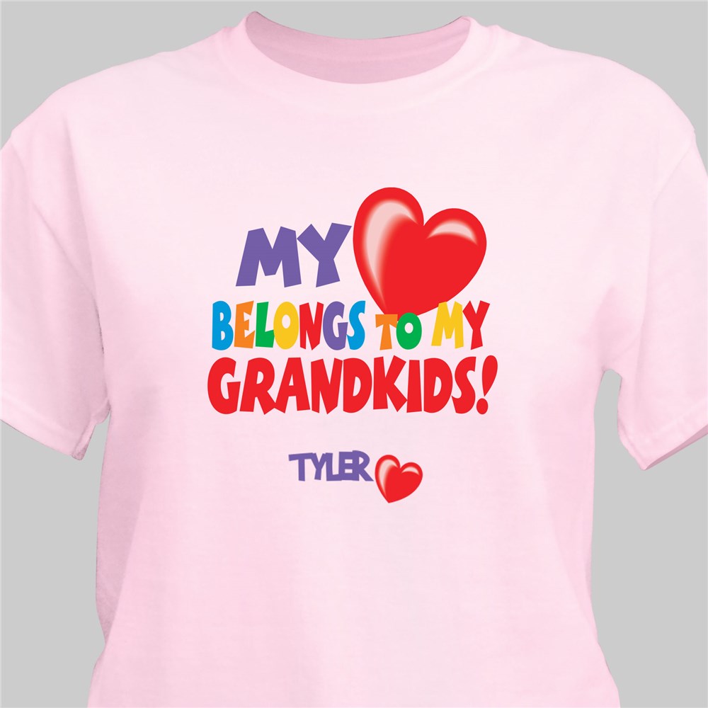 My Heart Belongs To Personalized T-shirt | Personalized Grandma Shirts