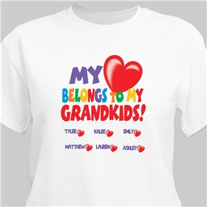 My Heart Belongs To Personalized T-shirt | Personalized Grandma Shirts
