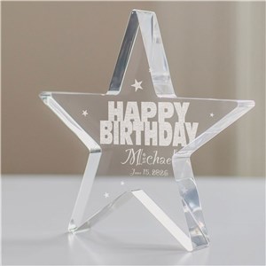 Personalized Happy Birthday Star Keepsake
