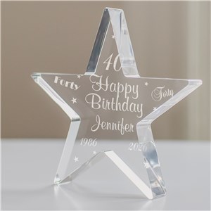Personalized 40th Birthday Star Keepsake