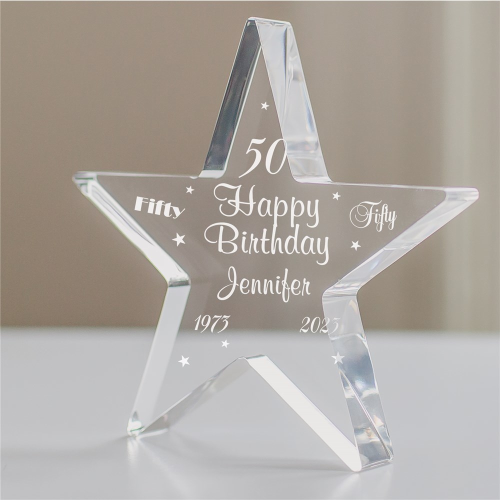 Personalized Happy 50th Birthday Star Keepsake