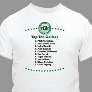 Personalized Top Ten Golf T-Shirt | Personalized T-shirts