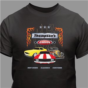 My Garage Personalized Black T-shirt | Personalized T-shirts