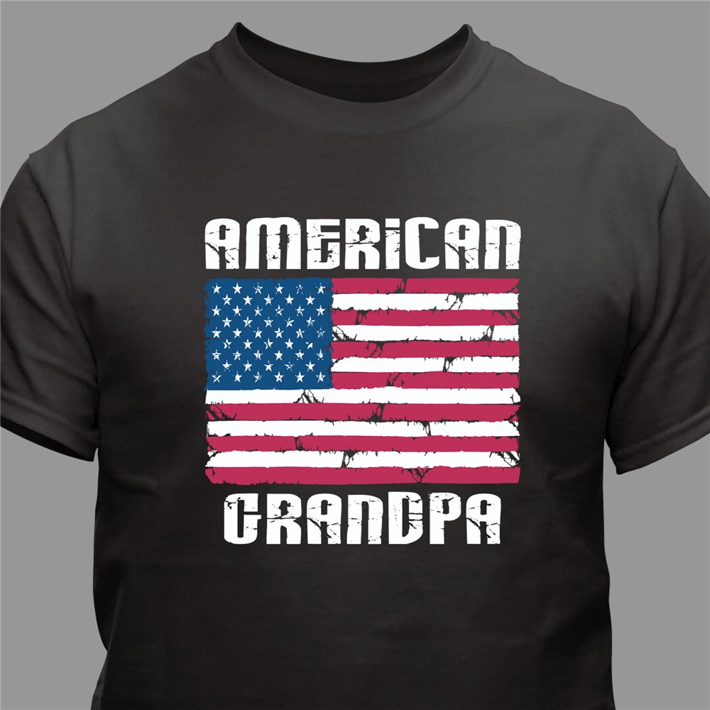 American Flag Personalized Black T-shirt | Personalized T-shirts