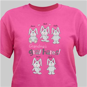 Gray Hares Personalized Hot Pink T-shirt | Shirts For Mom